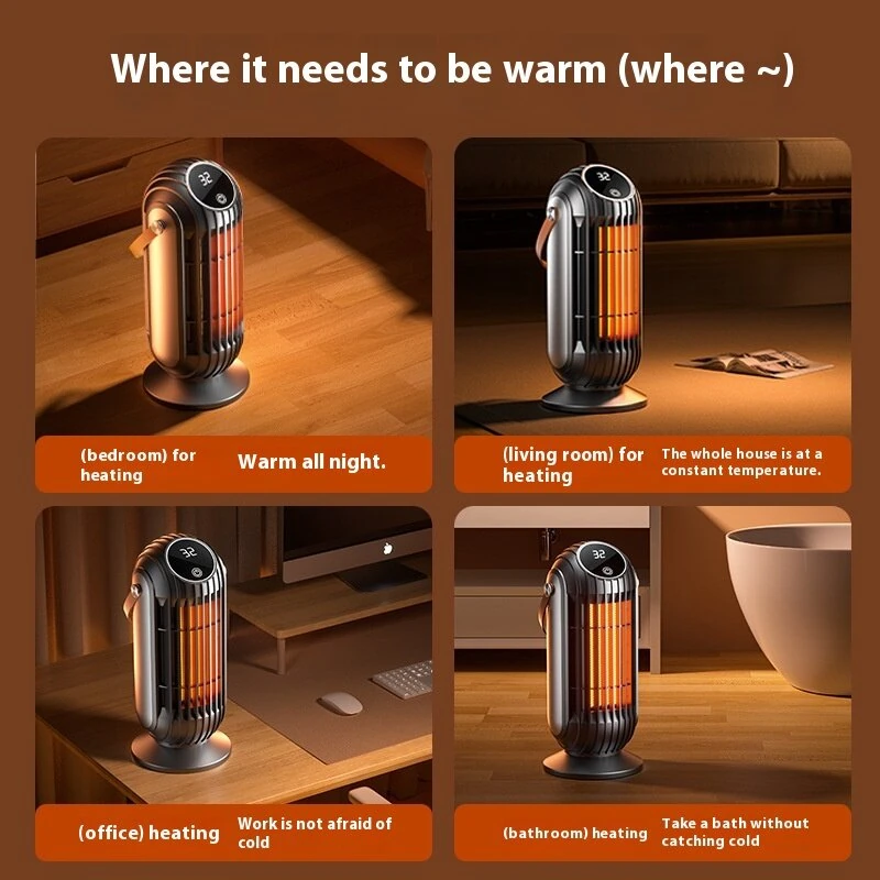 (image for) 1500W Household Fan Heater Winter Warm Electric Heater for Office Living Room Bathroom Bedroom Intelligent Temperature Control